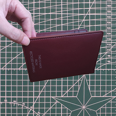 VbusiL44 Recycled Leather Passport Holder With Card Slots